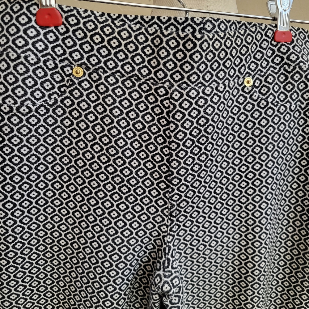 MICHAEL Michael Kors Black and White Patterned Wide-Leg Pants